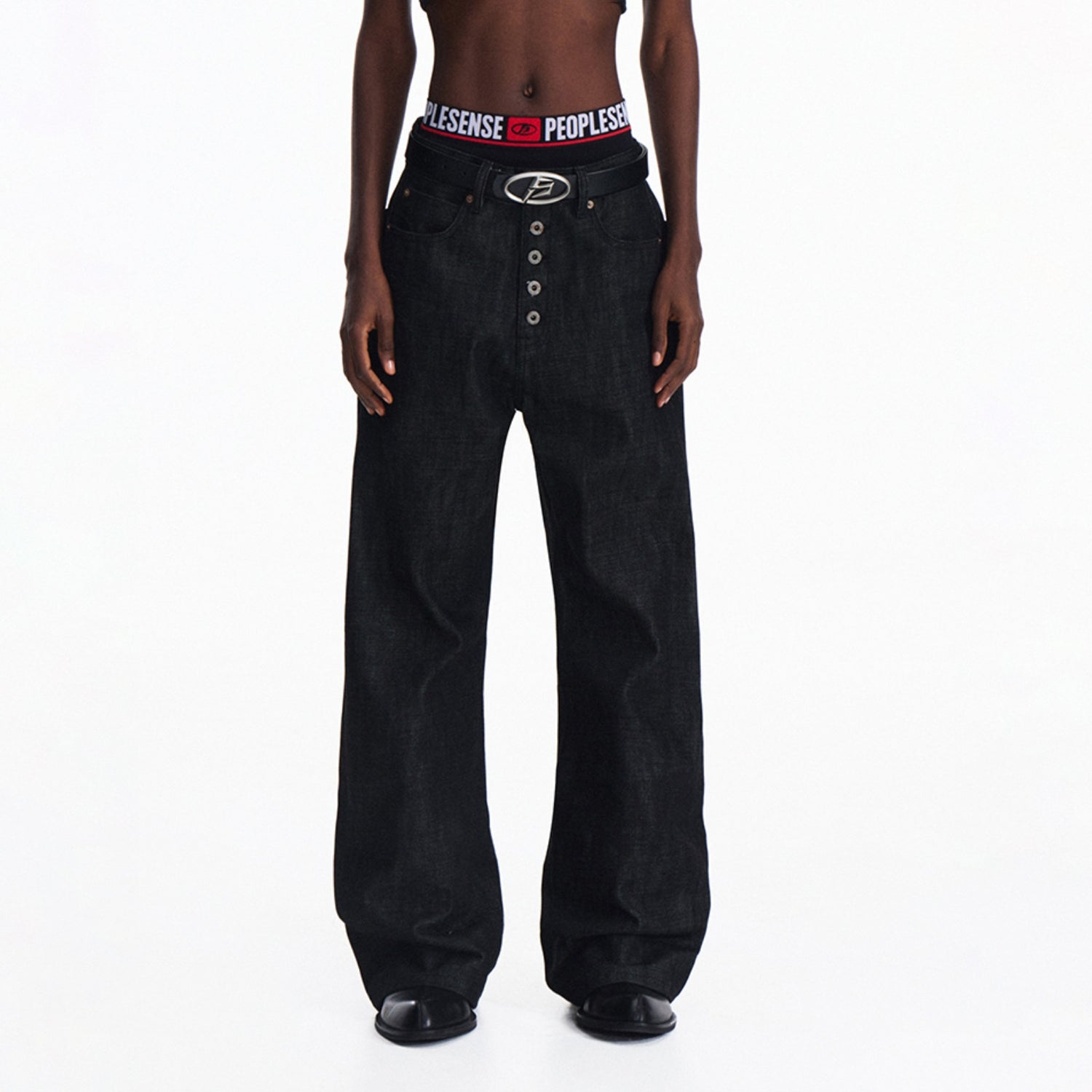 PEOPLESENSE_100%_Cotton_Selvedge_Mid_Rise_Relaxed_Fit_Unisex_Black_Jeans_MISSTT