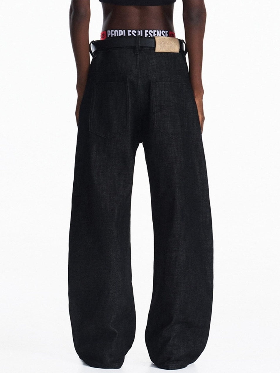 PEOPLESENSE 100% Cotton Selvedge Mid Rise Relaxed Fit Unisex Black Jeans