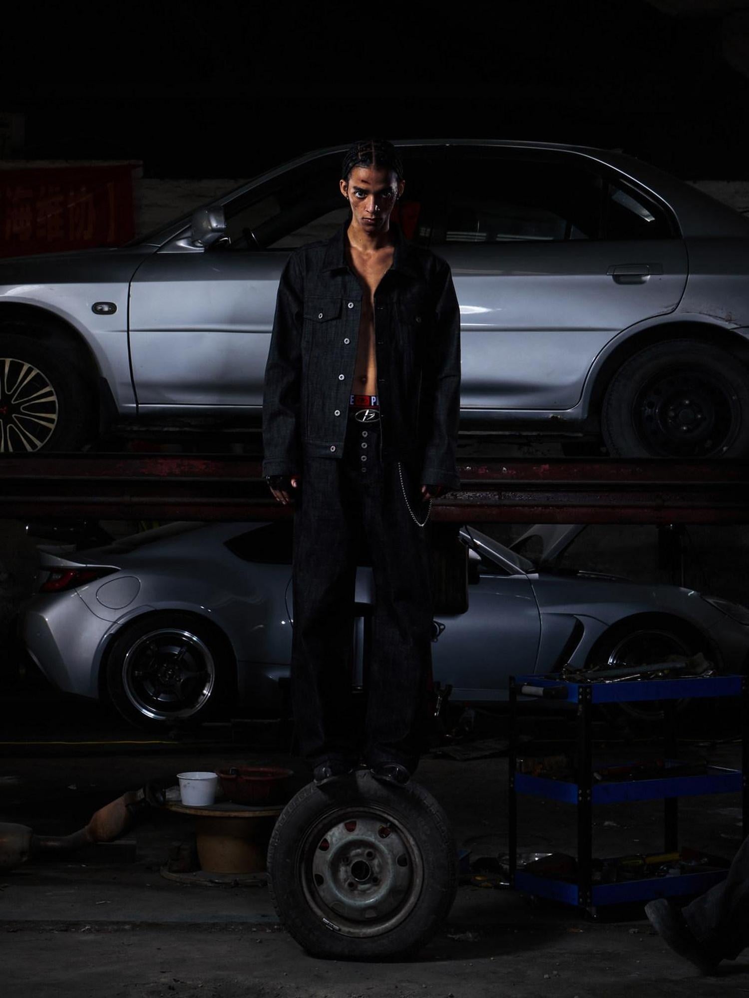 PEOPLESENSE 100% Cotton Selvedge Mid Rise Relaxed Fit Unisex Black Jeans