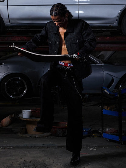 PEOPLESENSE 100% Cotton Selvedge Mid Rise Relaxed Fit Unisex Black Jeans