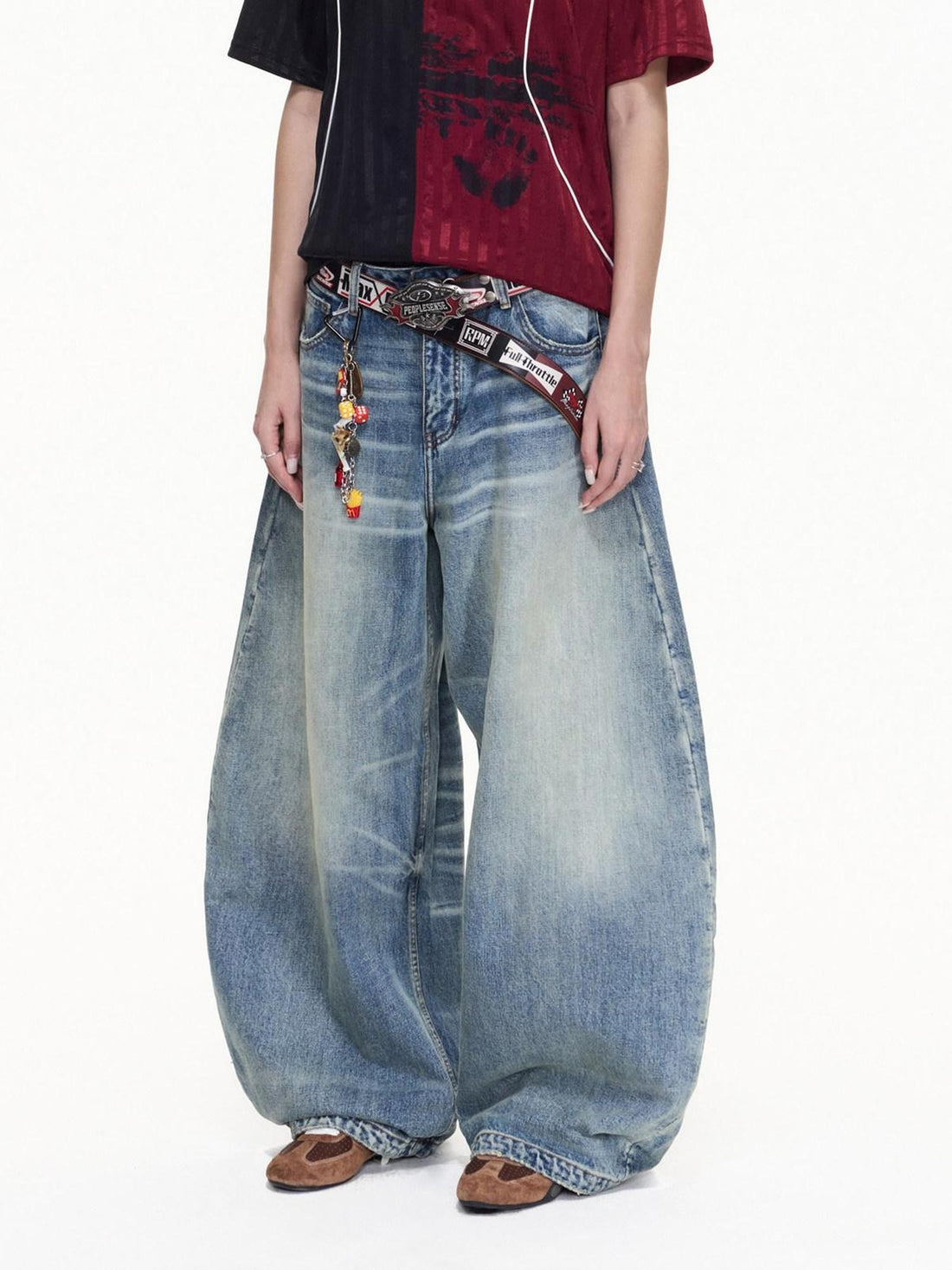 PEOPLESENSE American Vintage Washed Distressed Blade Cut Women&