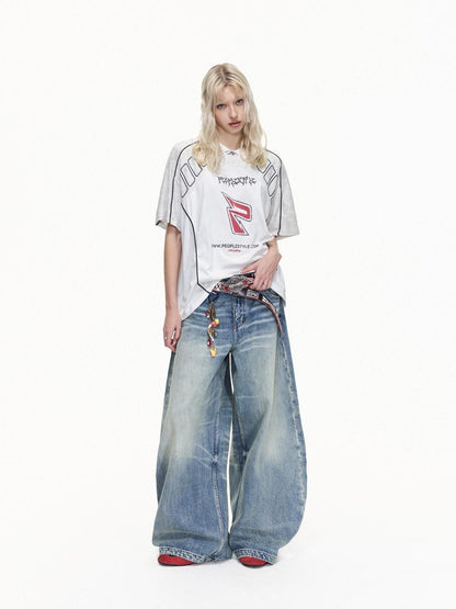 PEOPLESENSE American Vintage Washed Distressed Blade Cut Women&