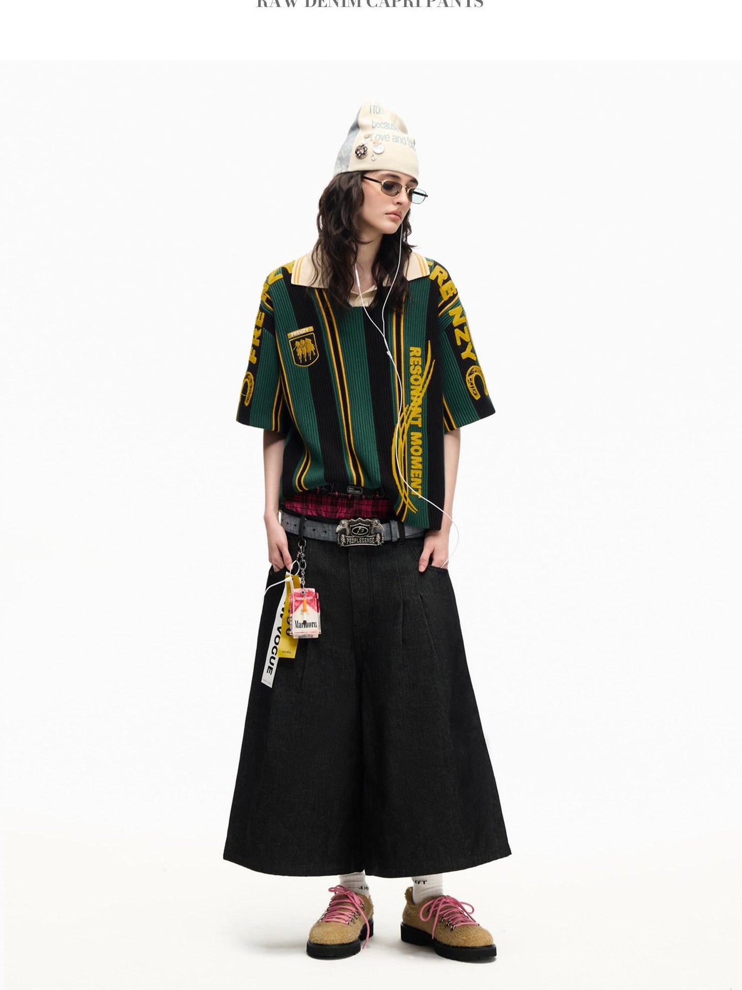 PEOPLESENSE Black Sculpted Pleat Wide Loose Women&