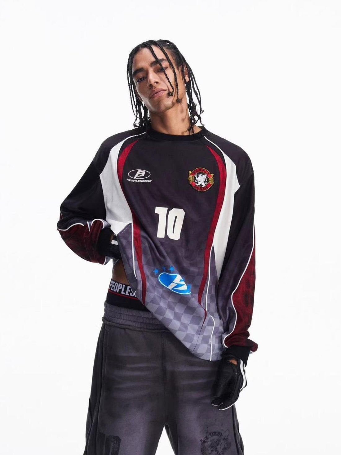 PEOPLESENSE Breathable Fade Resistant Distressed Print Raglan Unisex Polyester T-Shirt