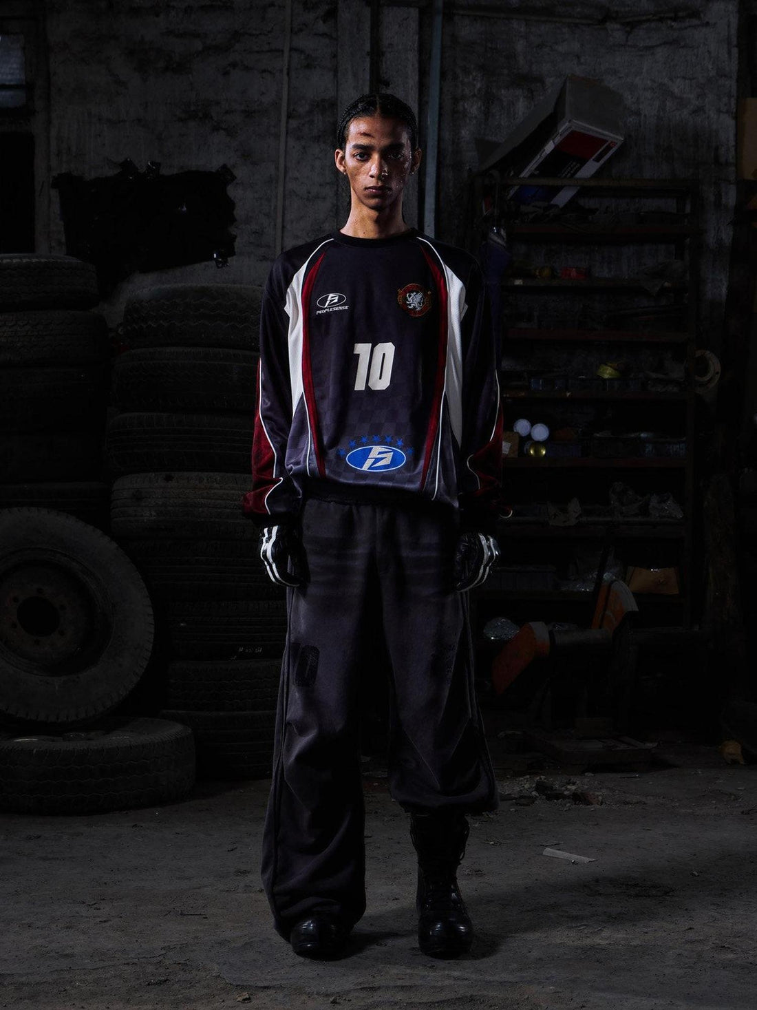 PEOPLESENSE Breathable Fade Resistant Distressed Print Raglan Unisex Polyester T-Shirt