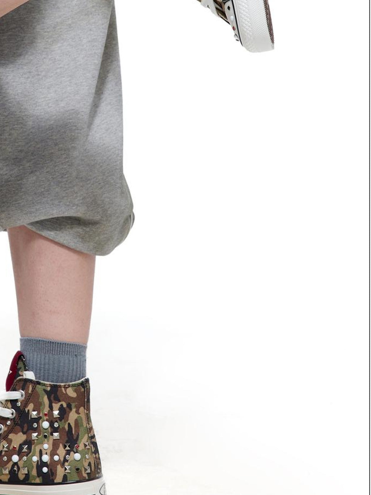 PEOPLESENSE Camouflage Studded Star High Top Punk Women&