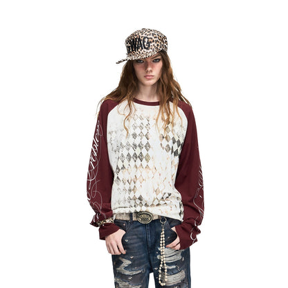 PEOPLESENSE_Checkerboard_Color_Block_Raglan_Print_Women&