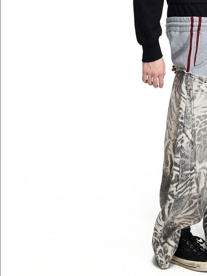 PEOPLESENSE Distressed Abstract Print Embroidered Women&