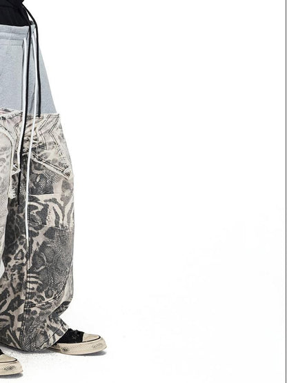 PEOPLESENSE Distressed Abstract Print Embroidered Women&
