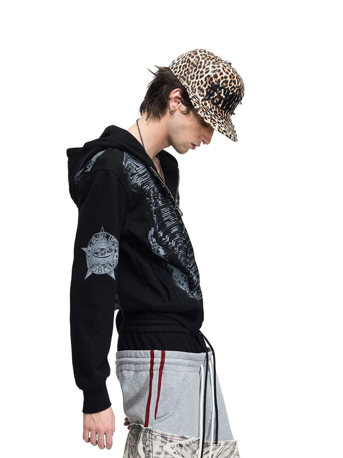 PEOPLESENSE Distressed Abstract Print Embroidered Women&