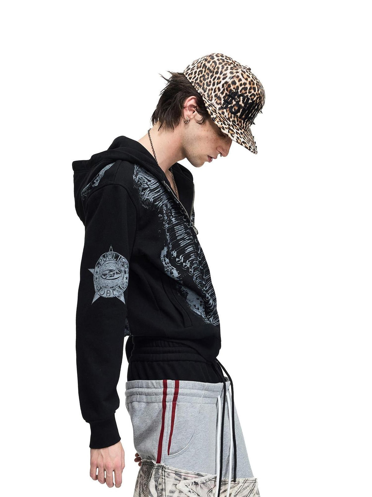 PEOPLESENSE Distressed Abstract Print Embroidered Women&