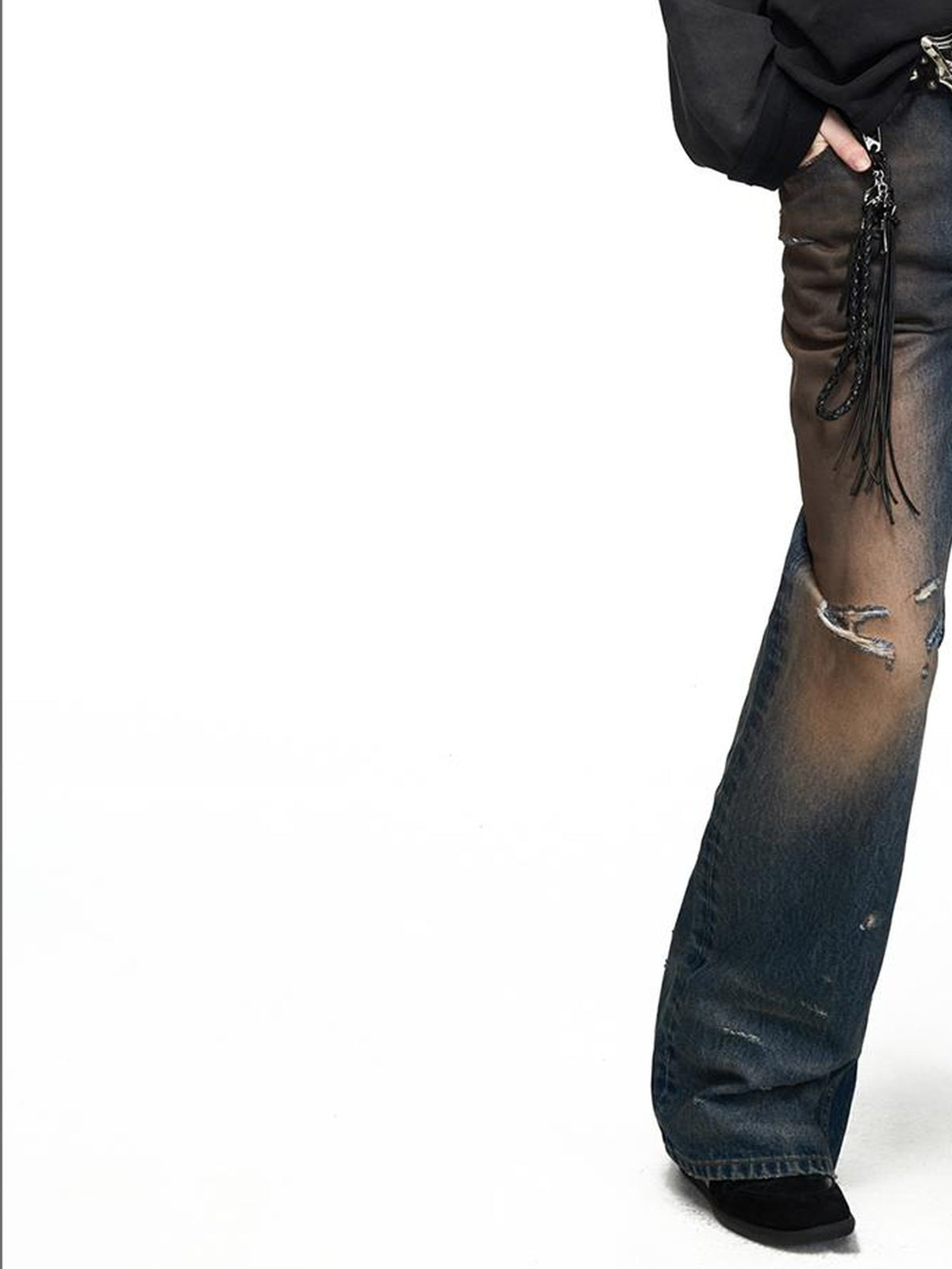 PEOPLESENSE Distressed Contrast Print Portrait Loose Fit Women&