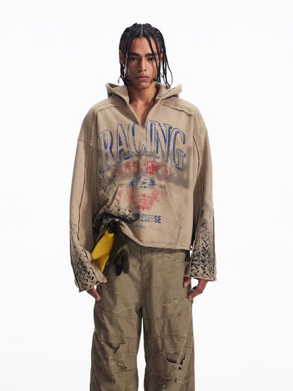 PEOPLESENSE_Distressed_Waterbased_Print_American_Loose_V-ceck_Unisex_Cotton_Letter_Hoodies_MISSTT