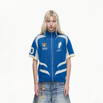 PEOPLESENSE_F1_Racing_Retro_Football_Mesh_Zip_Polo_Knit_Women&