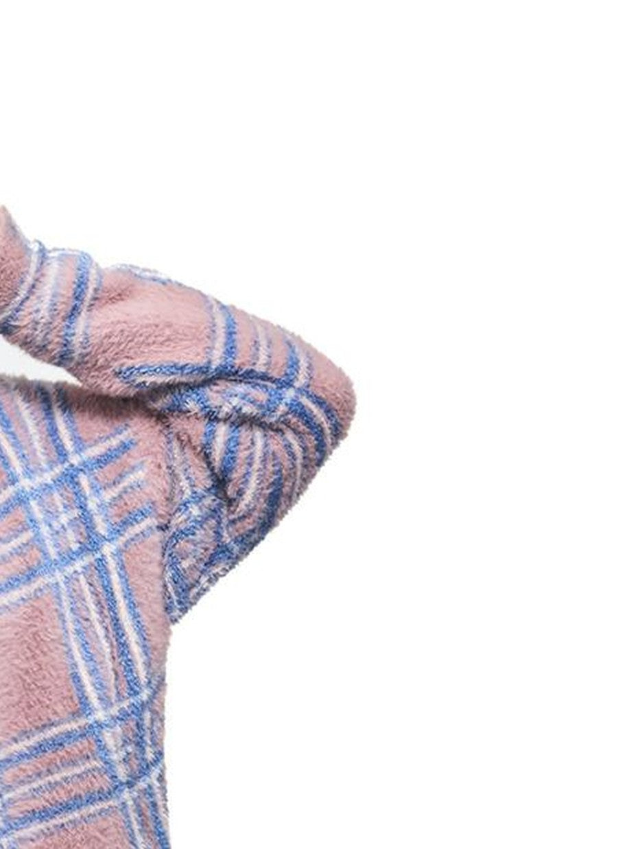 PEOPLESENSE Gradient Plaid Jacquard Hooded Loose Women&