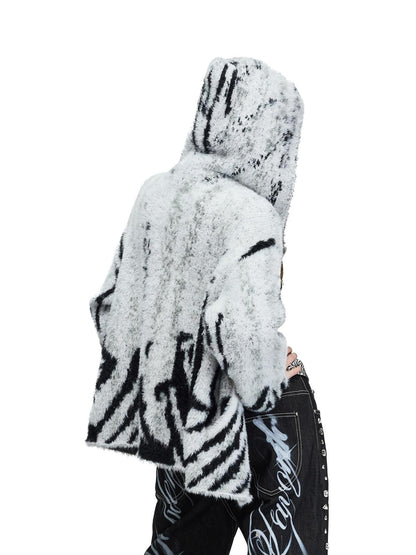 PEOPLESENSE Gradient Tiger Print Star Jacquard Loose Fit Women&