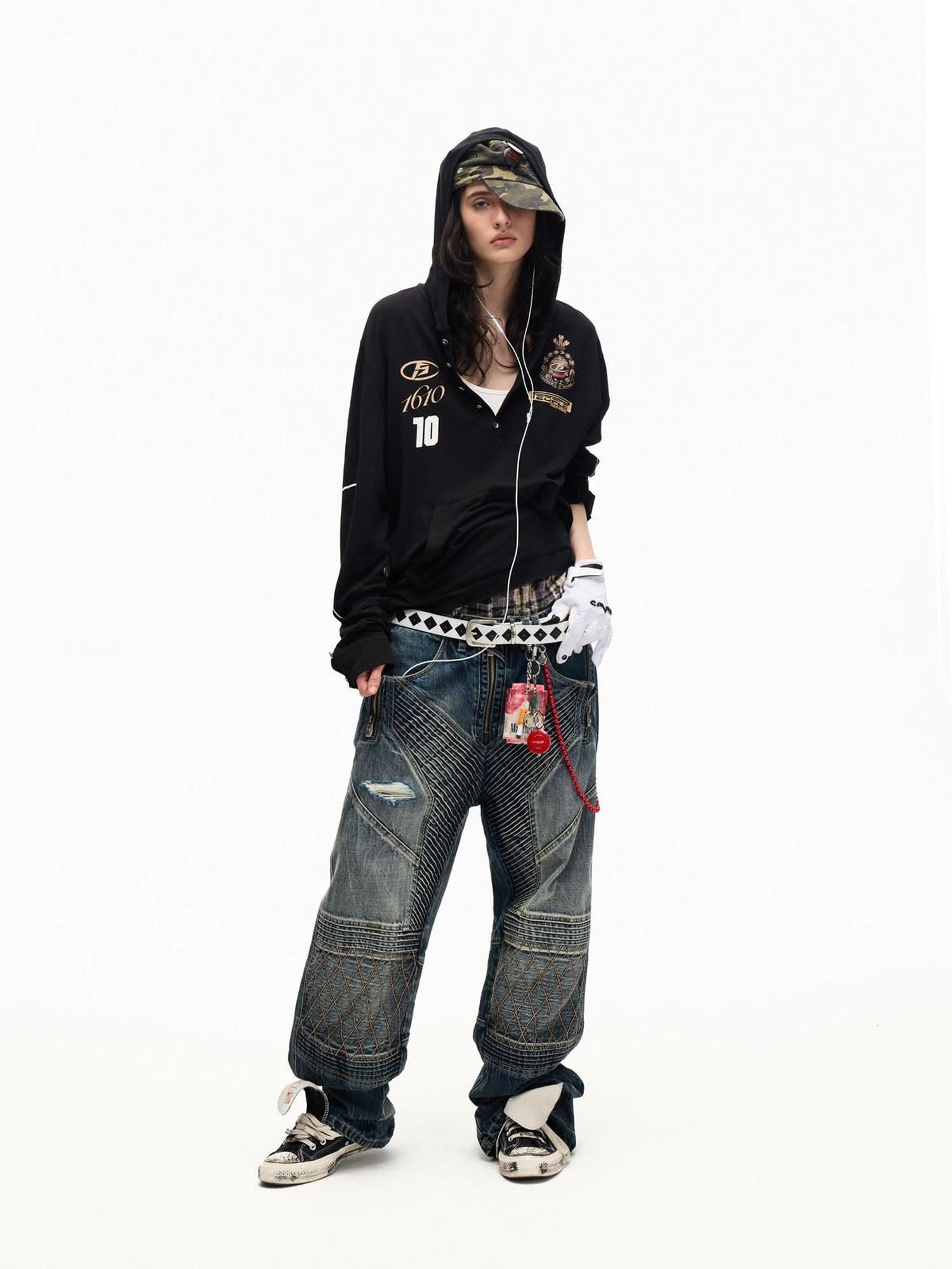 PEOPLESENSE Hooded Printed 10 Badge Women&