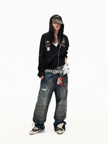 PEOPLESENSE Hooded Printed 10 Badge Women&