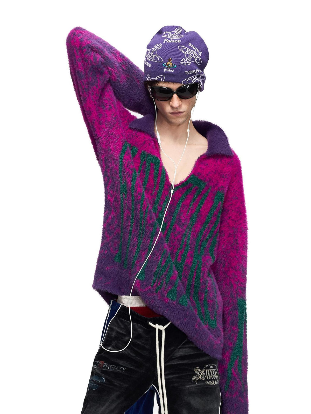 PEOPLESENSE Leopard Print Purple Gradient Loose Women&