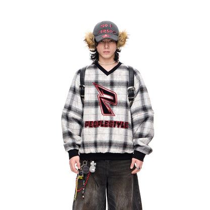 PEOPLESENSE_Plaid_Embroidered_Loose_Fit_Cotton_Blend_Women&