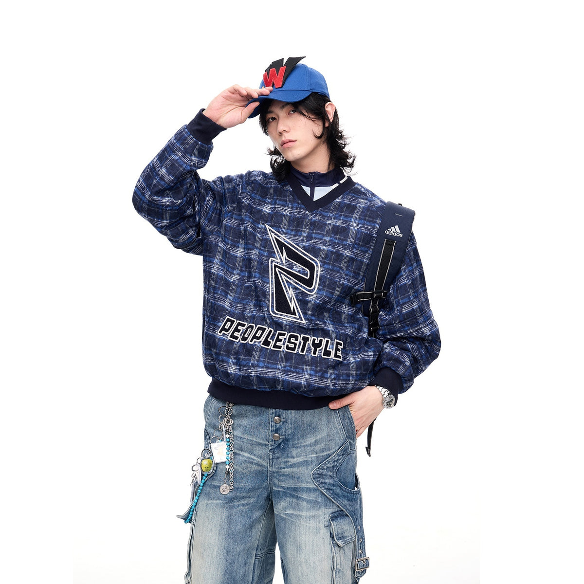 PEOPLESENSE_Plaid_Embroidered_Loose_Fit_Cotton_Blend_Women&