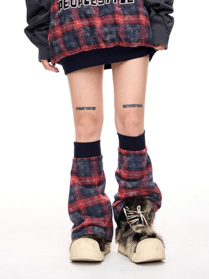 PEOPLESENSE Plaid Embroidered Loose Fit Cotton Blend Women&