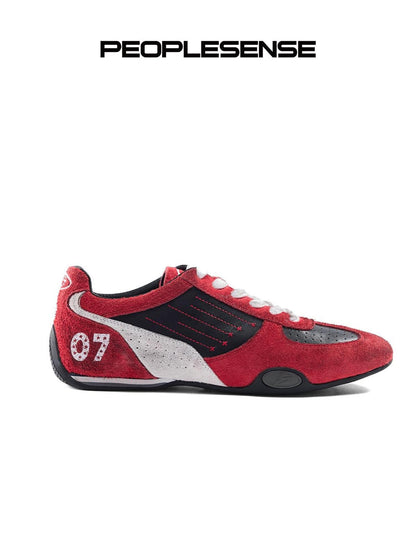 PEOPLESENSE Racing Thin Sole Embroidered Colorblock T Toe Women&