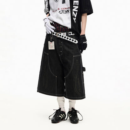 PEOPLESENSE_Red_Selvage_Patchwork_Laser_Print_Button_Fly_Women&