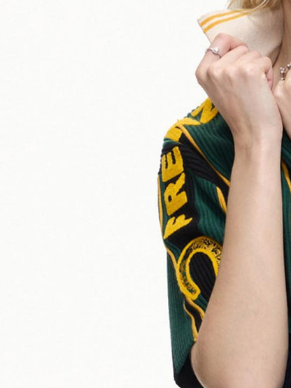 PEOPLESENSE Retro Jersey Embroidered Textured Knit Women&