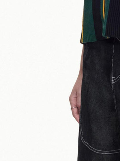 PEOPLESENSE Retro Jersey Embroidered Textured Knit Women&