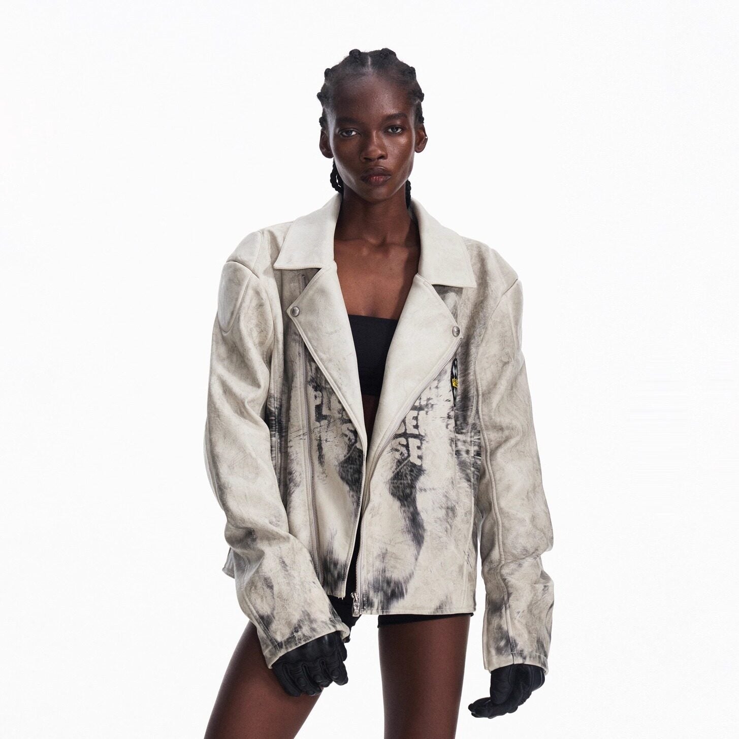 PEOPLESENSE_Splatter_Uv_Leather_Relaxed_Street_Unisex_Ribbed_Hem_Lapel_Snap_Short_Jacket_MISSTT
