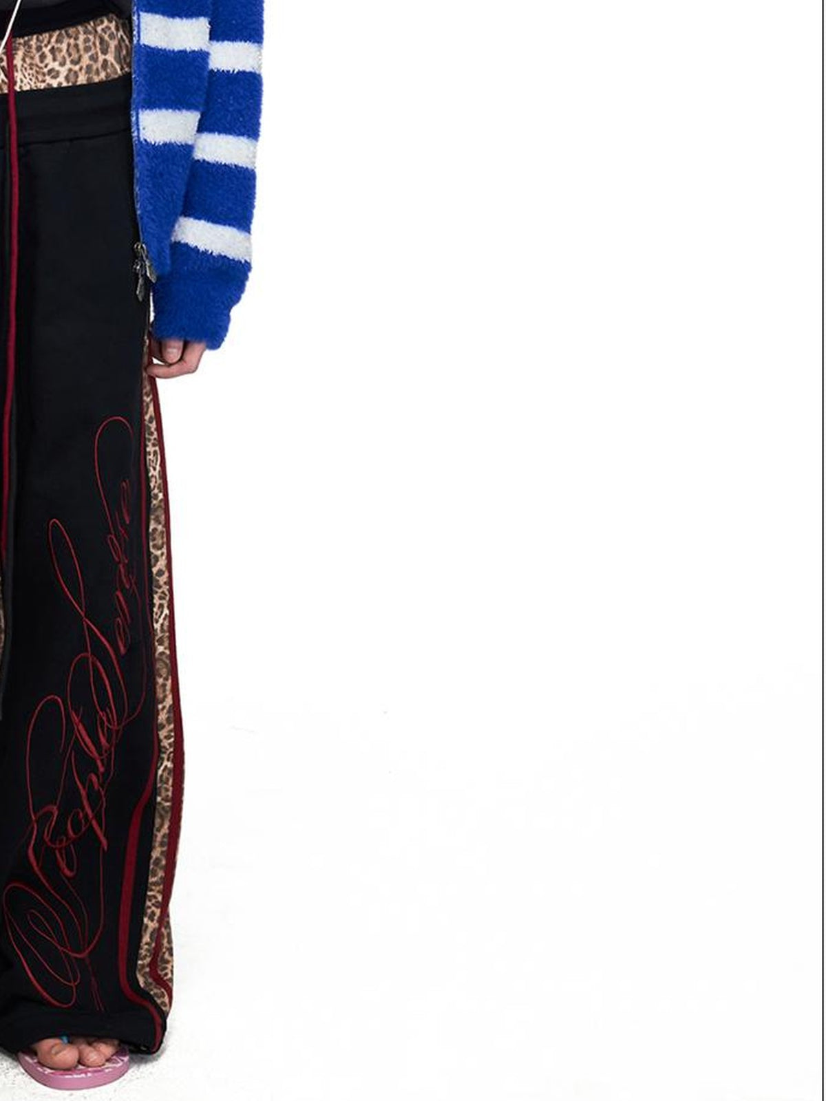 PEOPLESENSE Star Jacquard Hooded Faux Mink Royal Blue Women&