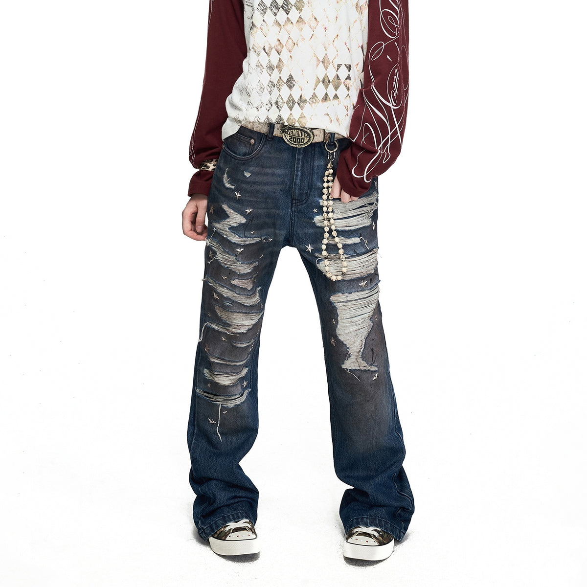 PEOPLESENSE_Star_Studded_Embroidered_Flare_Women&