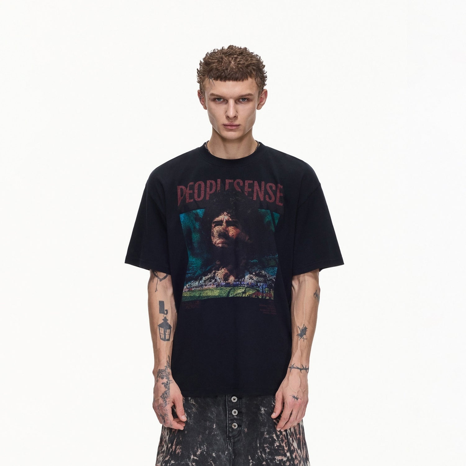 PEOPLESENSE Vintage Distressed Football Print Women&