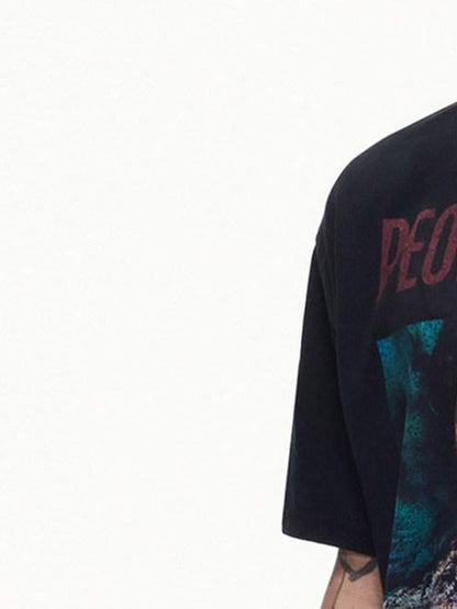 PEOPLESENSE Vintage Distressed Football Print Women&
