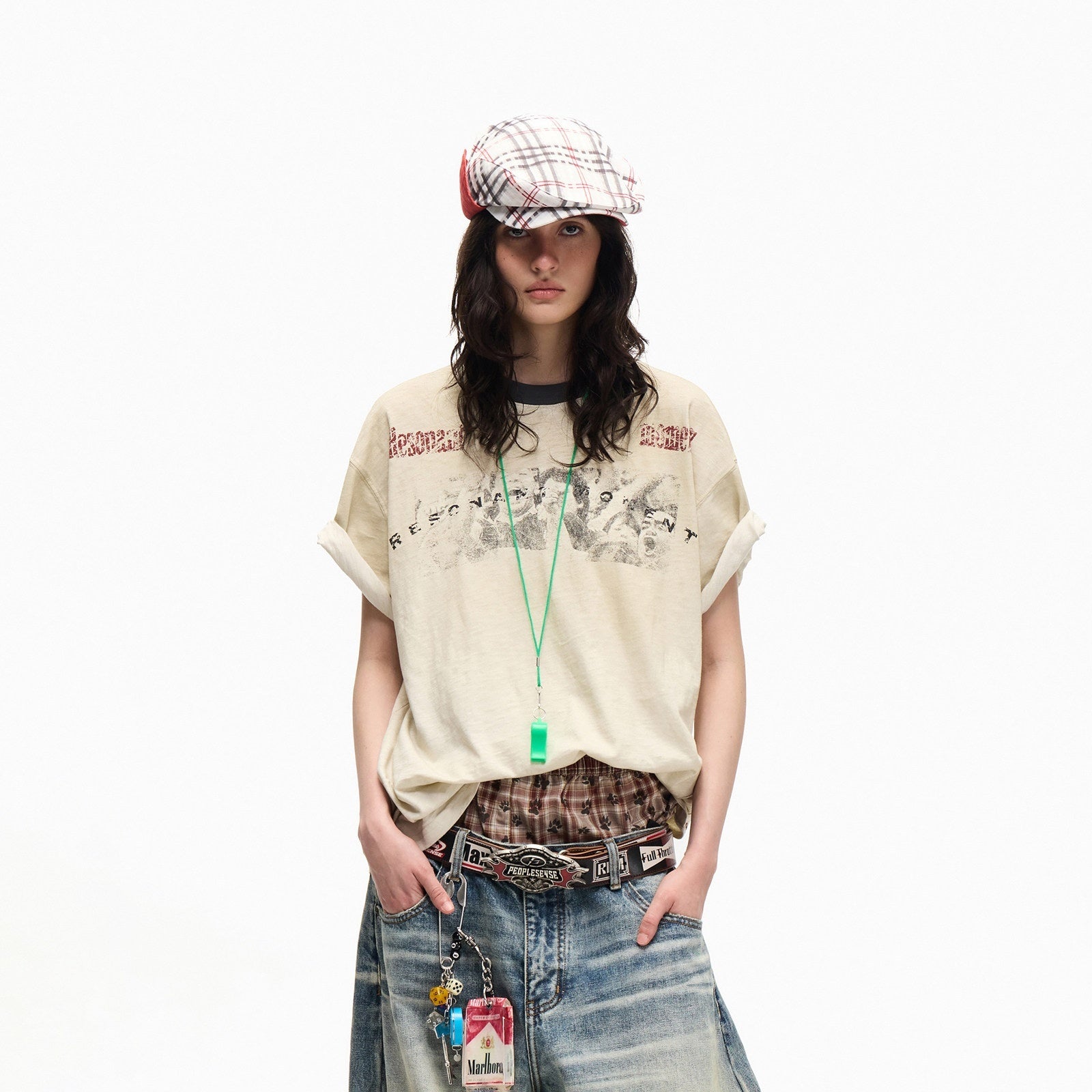 PEOPLESENSE Vintage Distressed Spray Print Women&