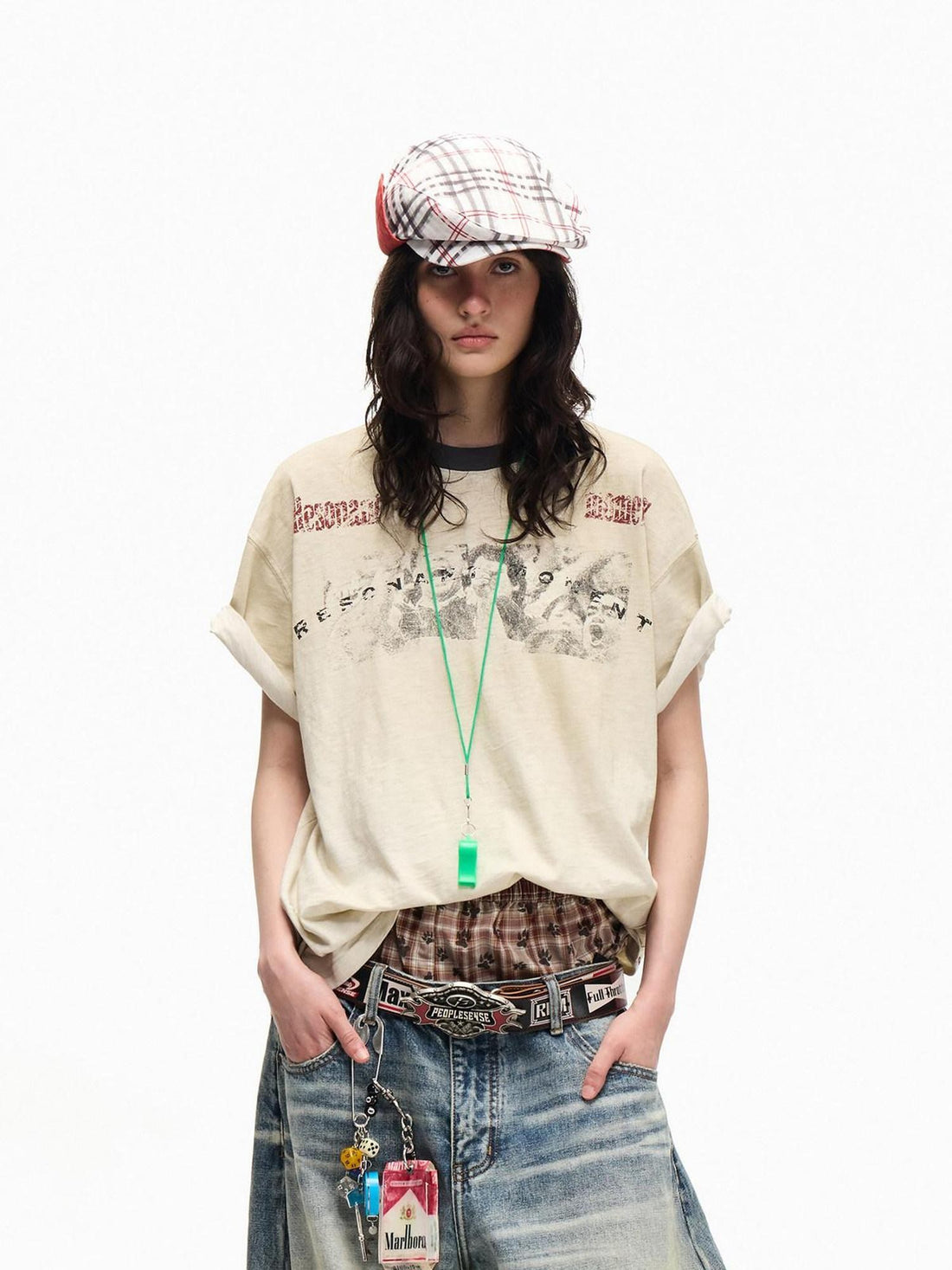 PEOPLESENSE Vintage Distressed Spray Print Women&