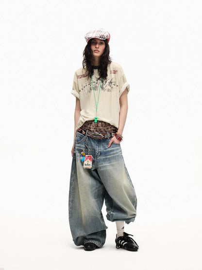 PEOPLESENSE Vintage Distressed Spray Print Women&