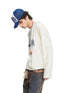 PEOPLESENSE Vintage Gradient Spray Print Loose Fit Women&