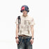 PEOPLESENSE Vintage Washed Print Slub Henley Women&