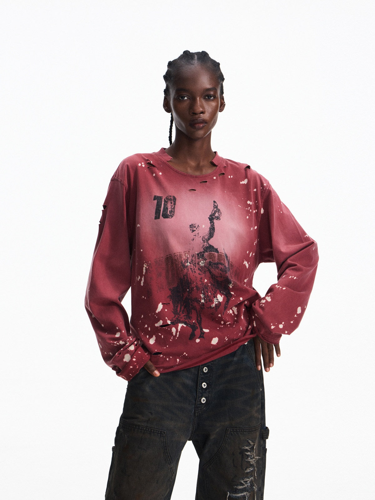 PEOPLESENSE_Washed_Distressed_Loose_Vintage_Horse_Print_Unisex_100Percent_Cotton_T-Shirt_MISSTT