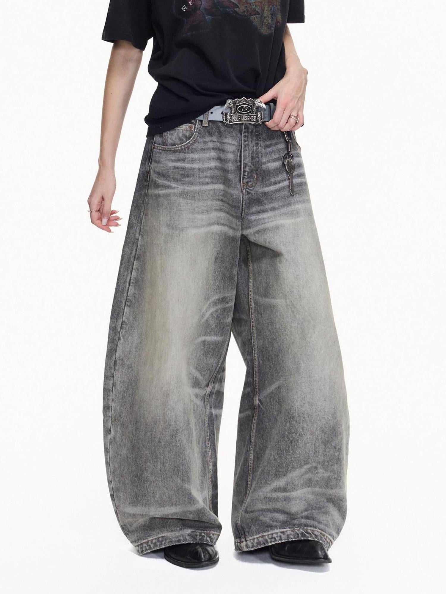 PEOPLESENSE Washed Gray Distressed Mid Rise Women&