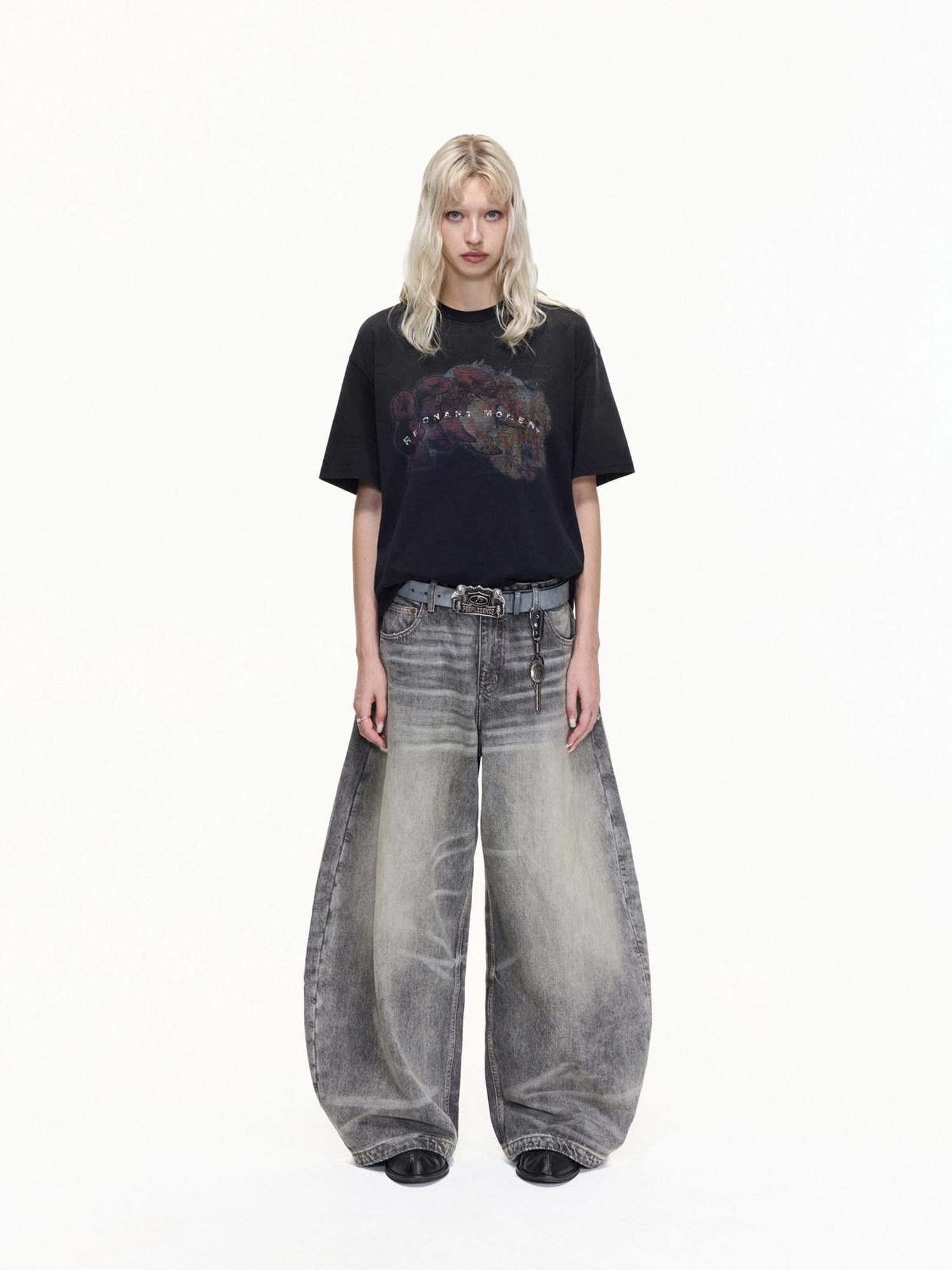PEOPLESENSE Washed Gray Distressed Mid Rise Women&