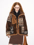 DIDDI MODA Paisley Sherpa Fleece Jacket Unisex Retro Cozy Windproof