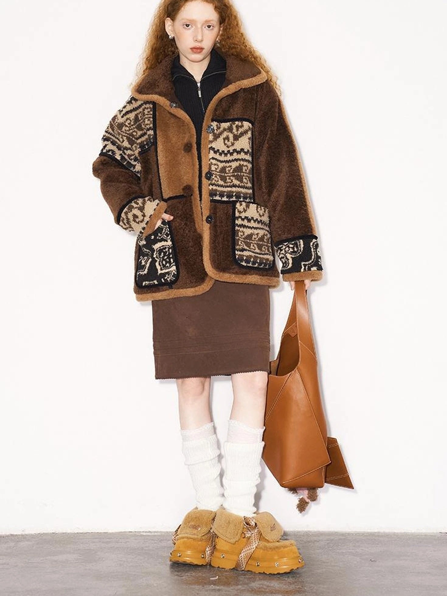 Paisley Sherpa Jacket Unisex Soft Fleece Coat