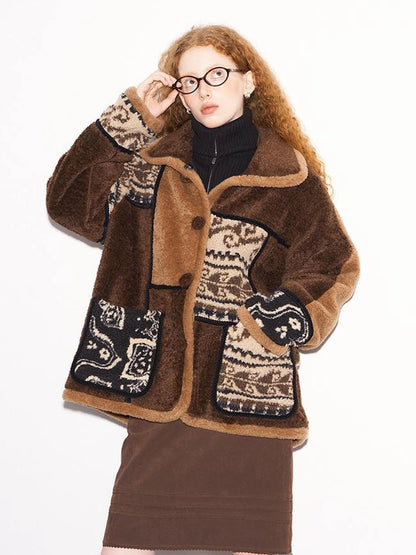 Paisley Sherpa Jacket Unisex Soft Fleece Coat