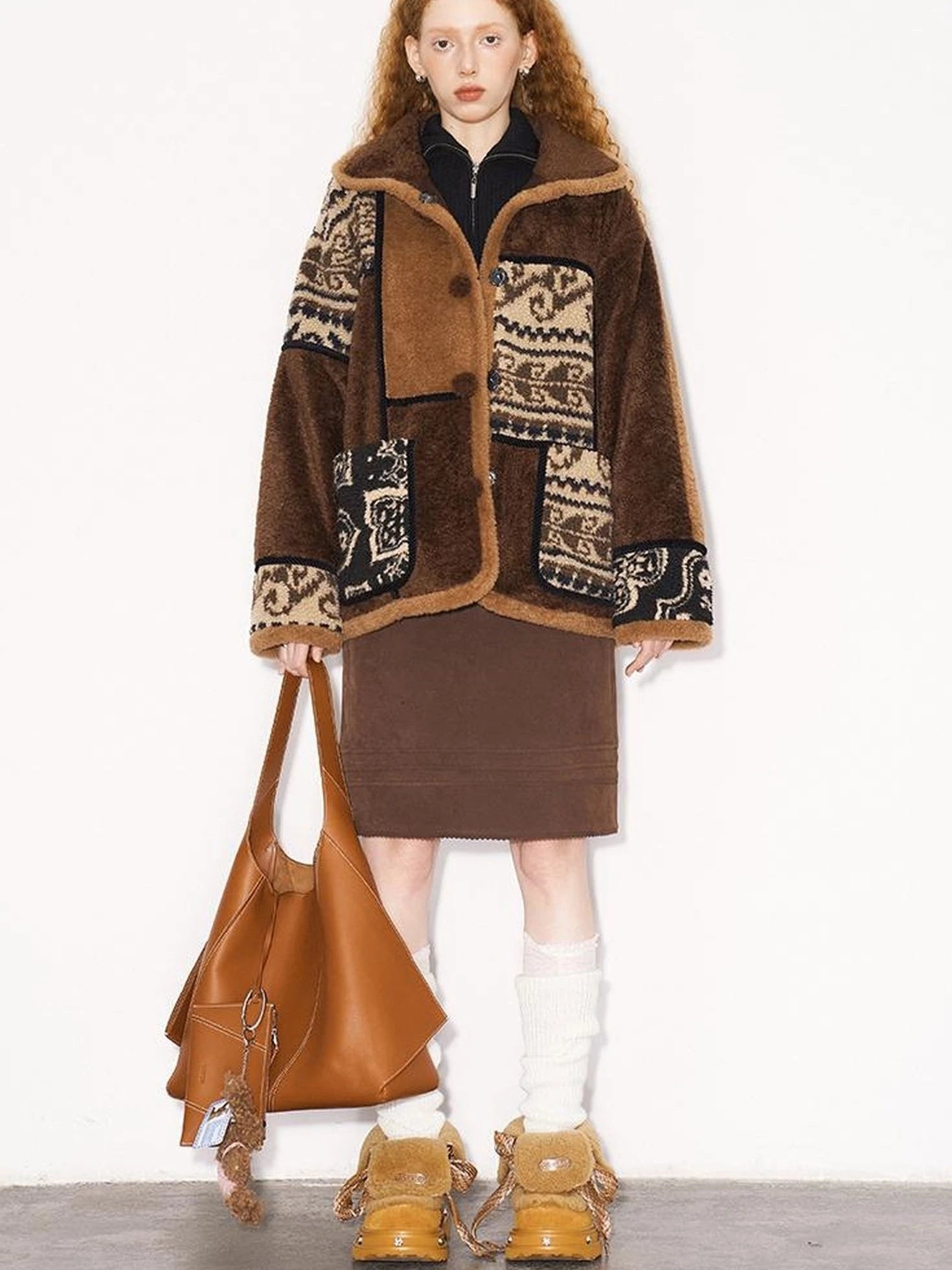 Paisley Sherpa Jacket Unisex Soft Fleece Coat