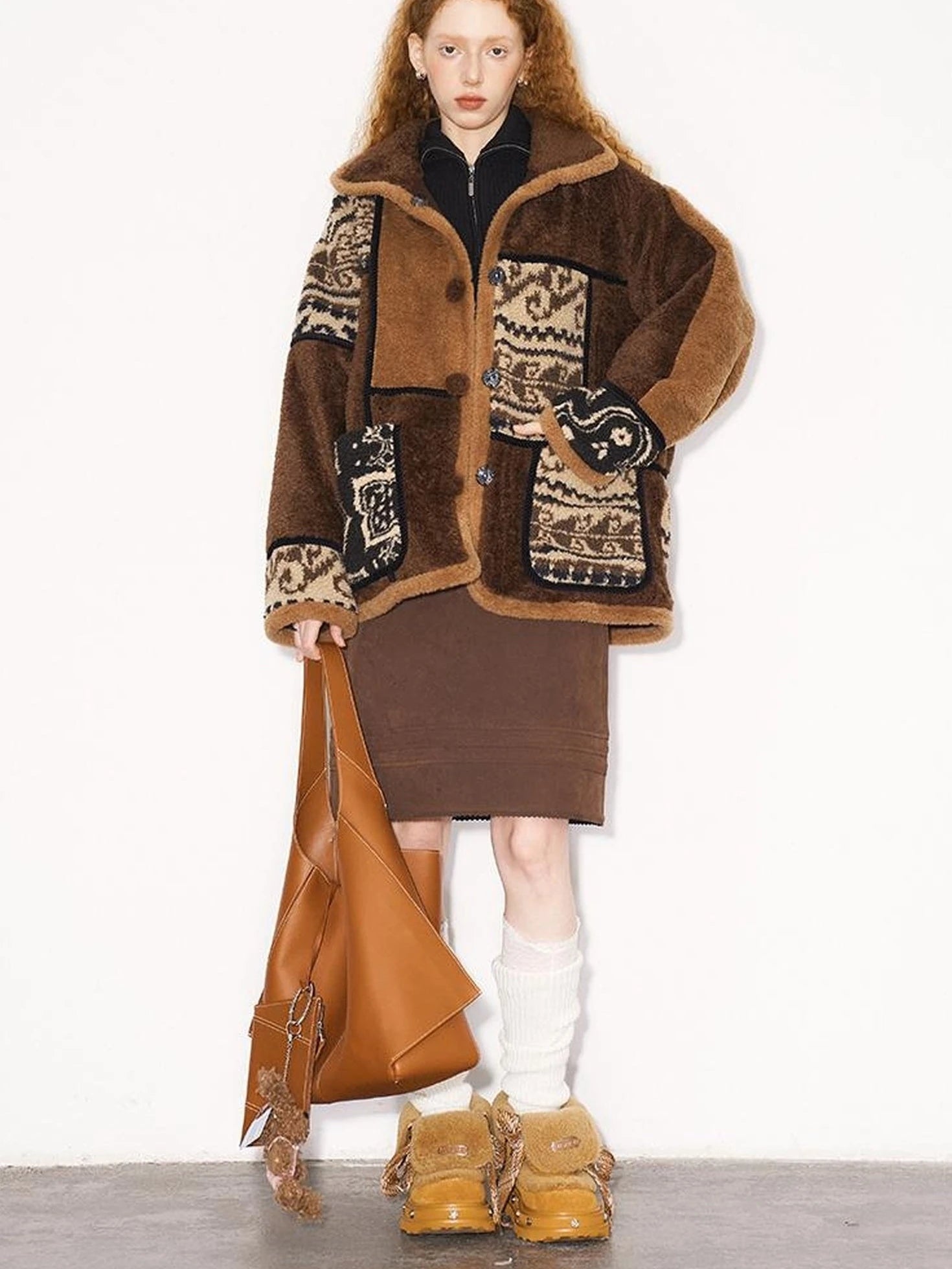 Paisley Sherpa Jacket Unisex Soft Fleece Coat