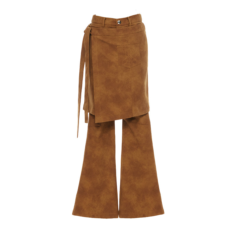 YOSHUYUKI Vintage Bronze Diamond Embellished Suede Cropped Jacket
