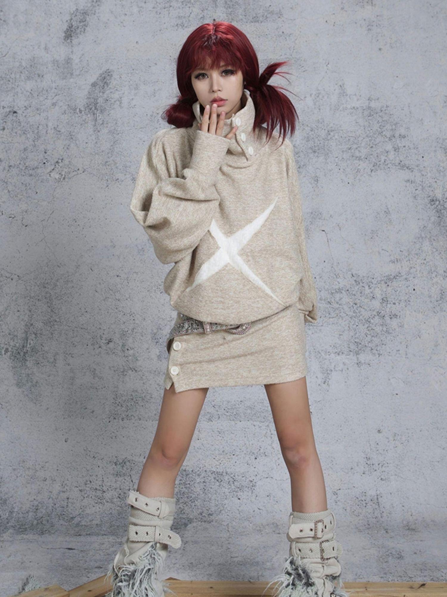 ARIADNAw Patchwork Wool Punk Shorts Deer Velvet Street Edge